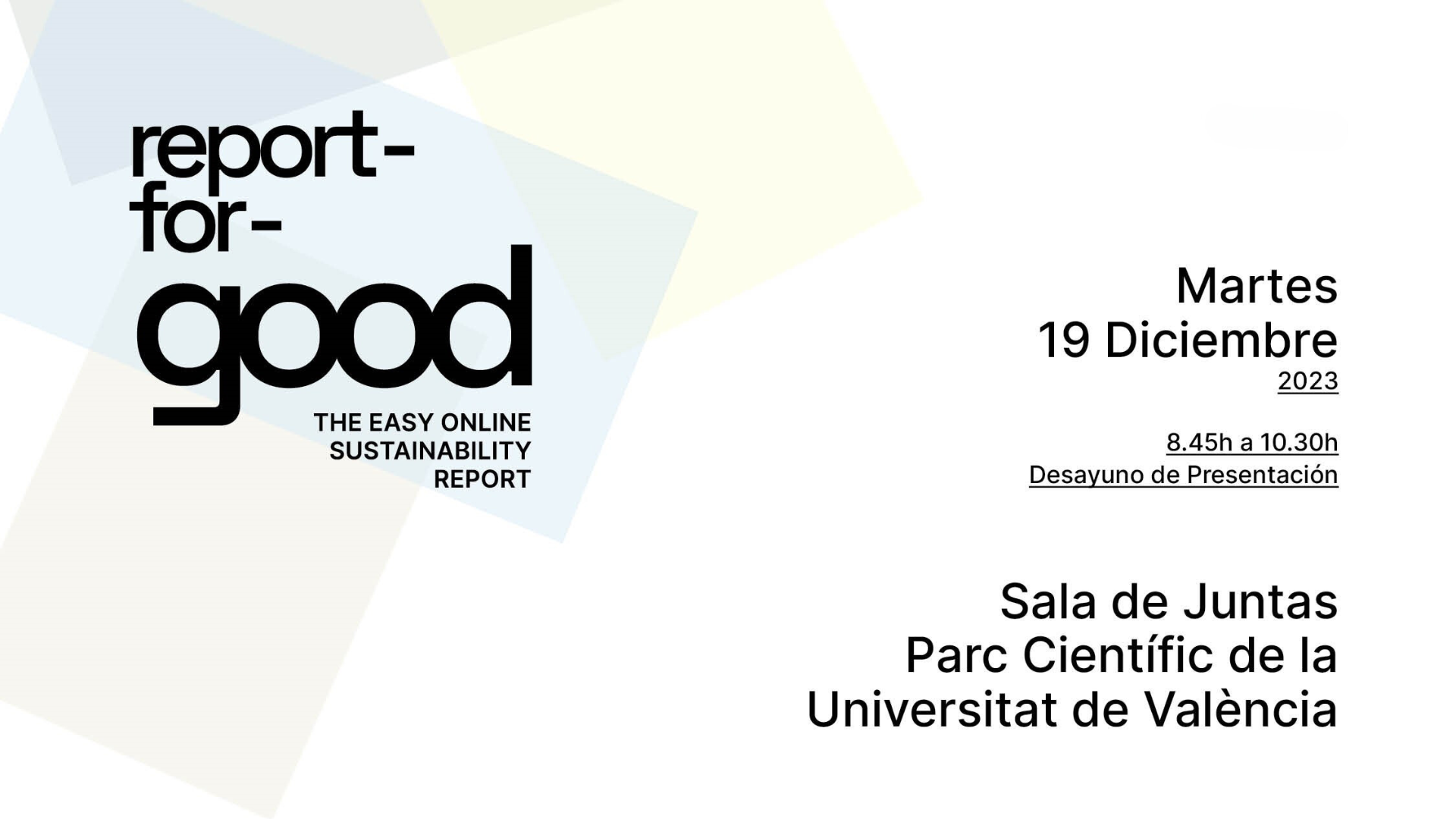 Cátedra de Empresa y Humanismo UV | Presentación de la plataforma Report For Good