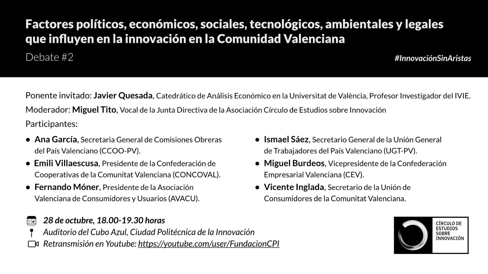 #InnovaciónSinAristas |Factores políticos, económicos, tecnológicos, ambientales y legales en la innovación de la Comunitat Valenciana