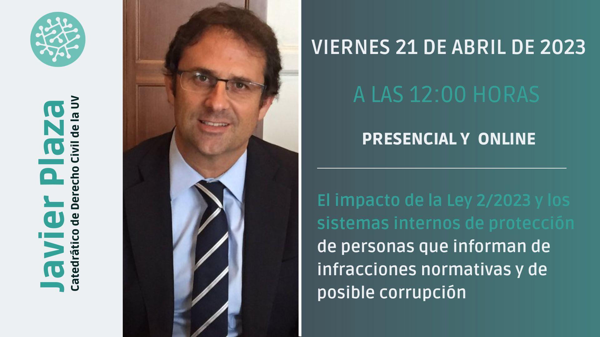 Jornada FPCUV | El impacto de la Ley 2/2023 y los sistemas internos de protección de personas que informan de infracciones normativas y de posible corrupción