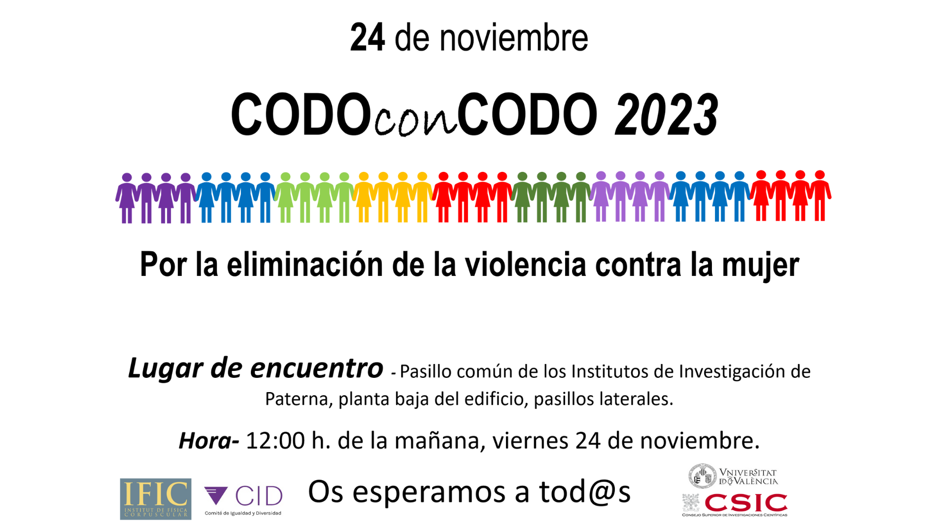 Institutos PCUV | Codo con codo 2023: Por la eliminación de la violencia contra la mujer