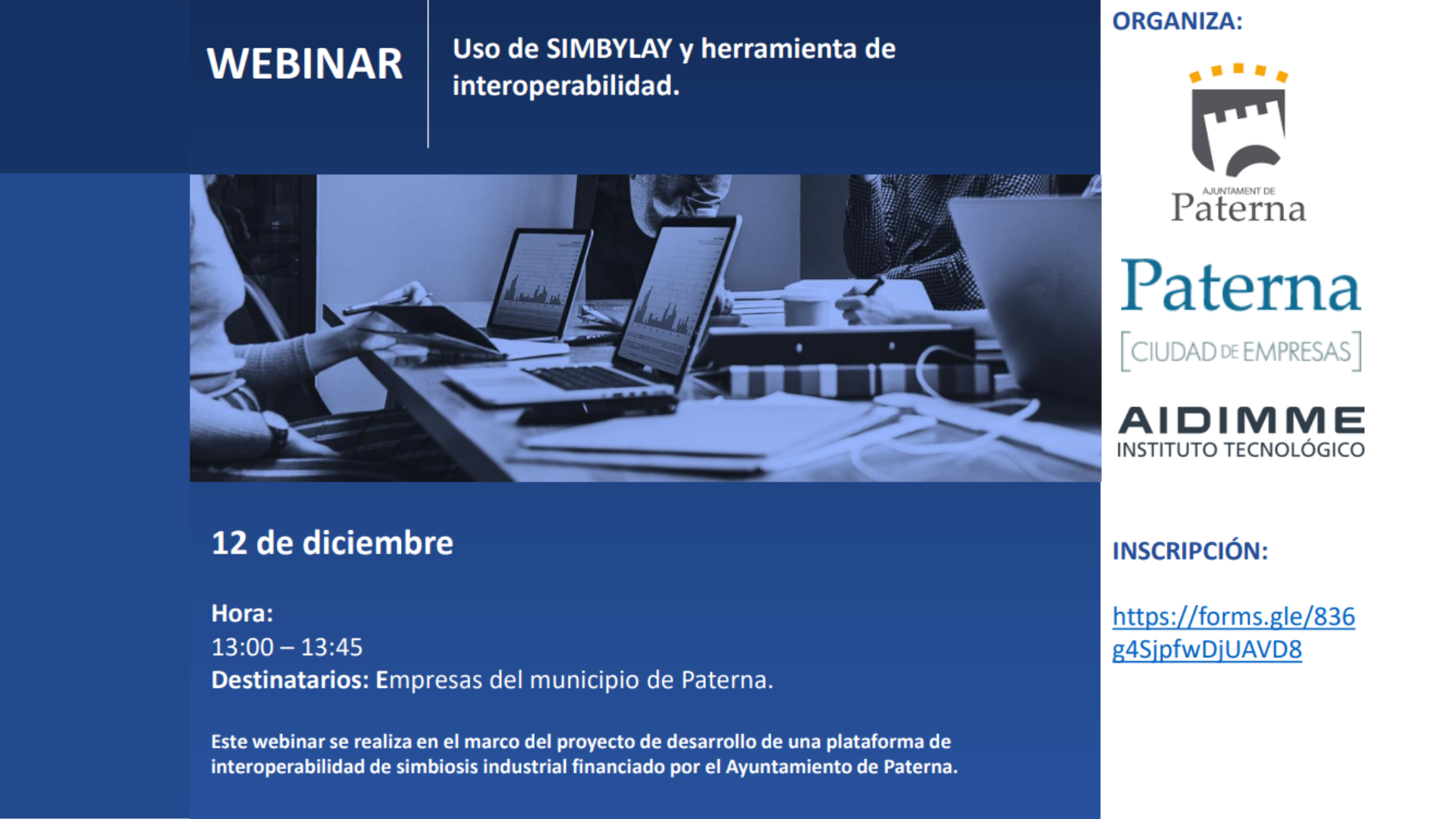 Ayuntamiento de Paterna | Webinar: Uso de SIMBYLAY y herramienta de interoperabilidad