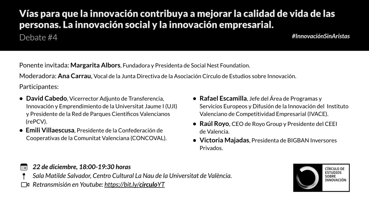 #InnovaciónSinAristas | Vías para que la innovación contribuya a mejorar la calidad de vida de las personas. La innovación social y la innovación empresarial