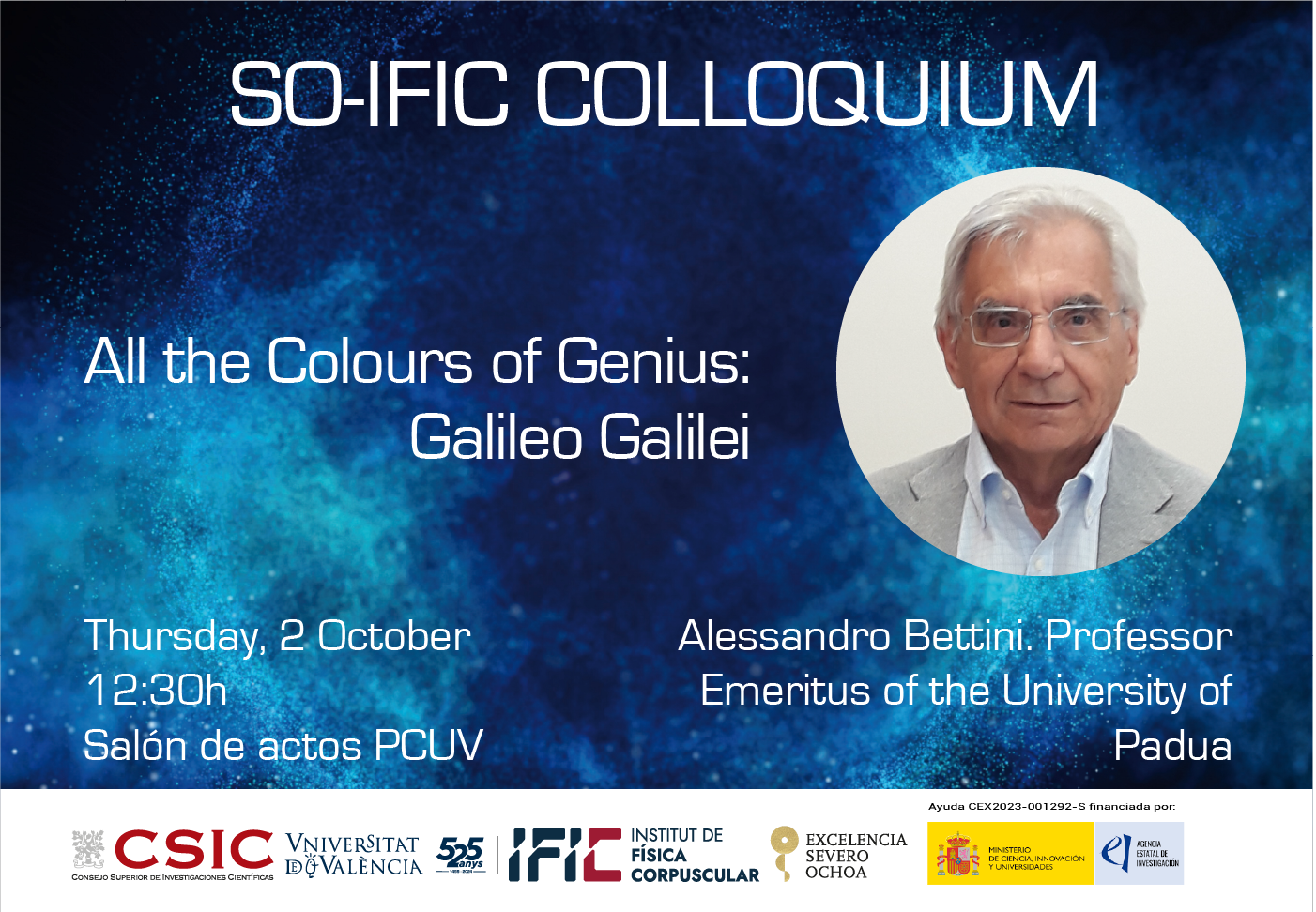 Coloquio IFIC | All the colours of Genius: Galileo Galilei